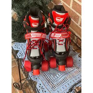 Boy Eliiti Roller Skates Rollerblades Skates Red White 13.5 Christmas Gift